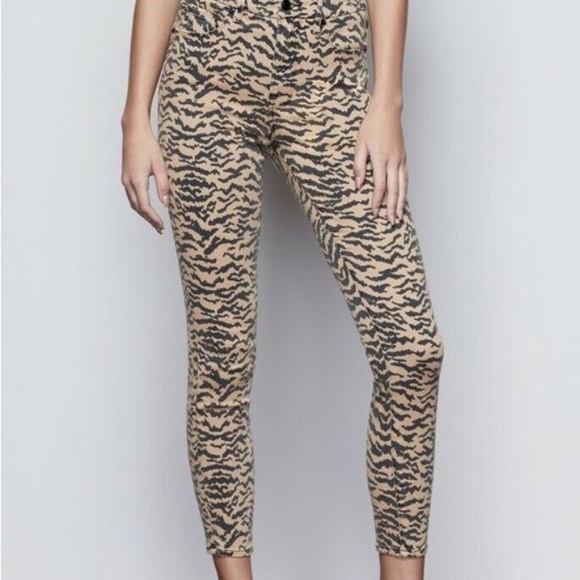 Good American GOOD WAIST CROP ZEBRA PRINT STRETCH PANTS - Picture 1 of 7